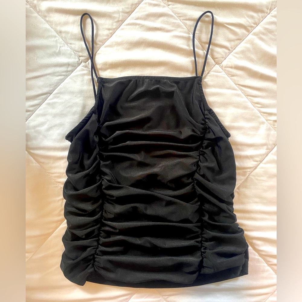 SHEIN Black Scrunch Crop Top